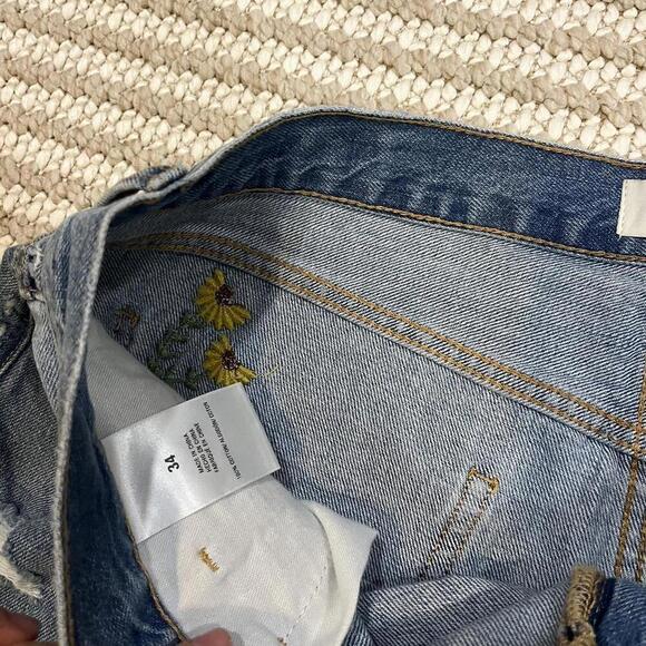 Favorite Daughter High Rise Sunflower Denim Shorts - Picture 5 of 8
